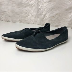 Sanuk Black Suede Kat Paw Luxe Pointy Toe Flat